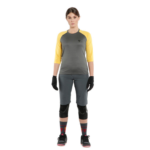 Tricou Femei DAINESE Bondi 3/4 WMN - Gri-Inchis / Galben