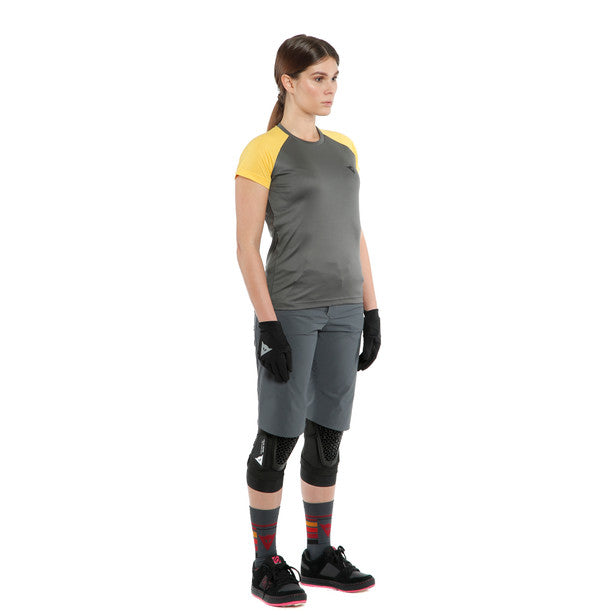 Tricou Femei DAINESE RAMLA SS WMN - Gri-Inchis / Galben