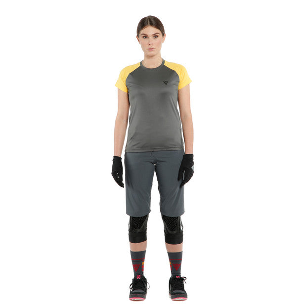 Tricou Femei DAINESE RAMLA SS WMN - Gri-Inchis / Galben